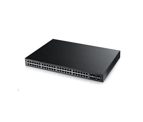 Zyxel GS1920-48HPV2 52-portový gigabitový webovo riadený PoE switch, 48x gigabitový RJ45, 4x gigabitový RJ45/SFP, 2x SFP, 375W pre PoE