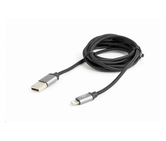 GEMBIRD CABLEXPERT USB 2.0 Nabíjací a synchronizačný kábel Lightning (IP5 a vyšší), opletený, 1,8 m, čierny, blister