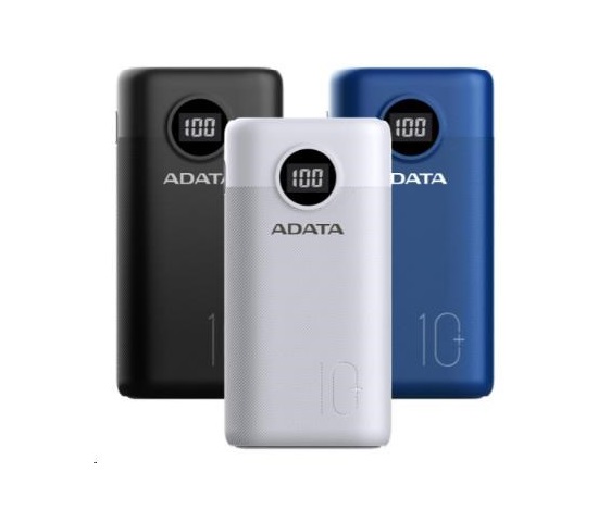 ADATA PowerBank AP10000 - externá batéria pre mobilný telefón/tablet 10000mAh, čierna (37Wh) USB-C