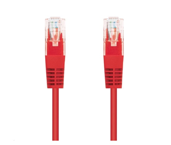 C-TECH kabel patchcord Cat5e, UTP, červený, 0,5m