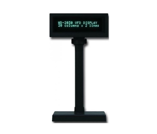 Capture 2-Line VFD Customer Display (Black) RS-232 interface.