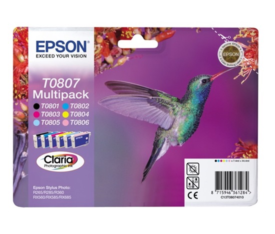 Atrament EPSON čierny + pruh CLARIA Stylus photo "Hummingbird" R265/ RX560/ R360 - multipack
