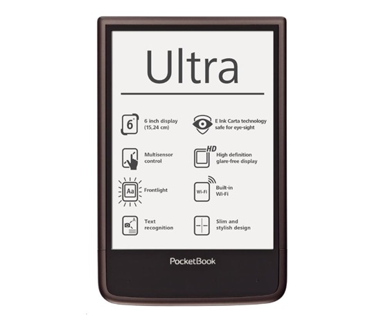 Pocketbook 650 Ultra - čtečka el. knih s fotoaparátem a OCR - tm. hnědá + kupón na 100 knih zdarma