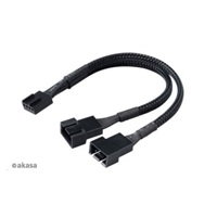 Rozdeľovací kábel ventilátora AKASA, 1x 4-pinový ventilátor na 2x 4-pinový, 15 cm