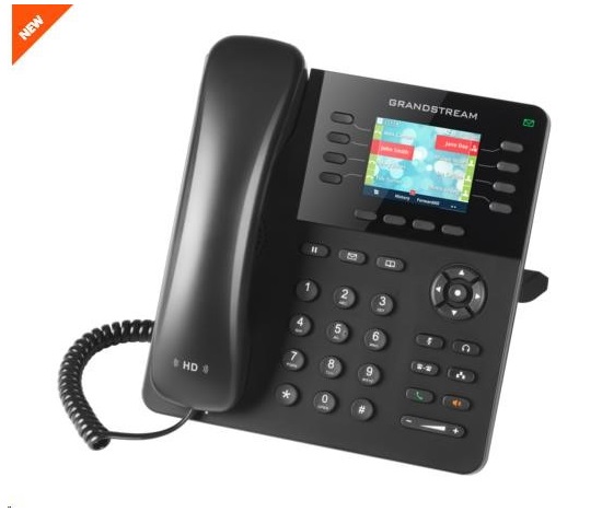 Grandstream GXP2135 [telefón VoIP - 4x účet SIP, HD audio, bluetooth, podpora náhlavnej súpravy, farebný LCD displej, 2x GLAN]