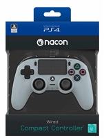 Nacon Wired Compact Controller - ovladač pro PlayStation 4 - šedý
