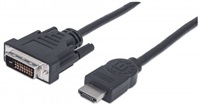 MANHATTAN kabel HDMI Male to DVI-D 241 Male, Dual Link, Black, 1,8m