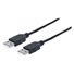 MANHATTAN USB kábel 2.0, typ A samec na typ A samec, 0.5 m, čierna
