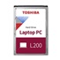 TOSHIBA HDD L200 Laptop PC (SMR) 2TB, SATA III, 5400 ot./min, 128MB cache, 2,5", 9,5 mm, BULK