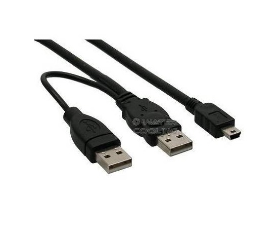 Kábel USB PREMIUMCORD 2.0 napájací Y kábel A/M + A/M -- A/M mini 0.4m + 0.5m