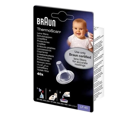 Braun LF40 ThermoScan náhradní krytky pro ušní teploměry, 40 kusů