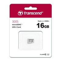 Karta TRANSCEND MicroSDHC 16GB 300S, UHS-I U1, bez adaptéra