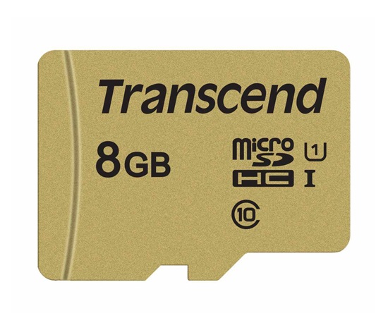Karta TRANSCEND MicroSDHC 8GB 500S, UHS-I U1 + adaptér