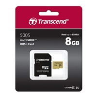 Karta TRANSCEND MicroSDHC 8GB 500S, UHS-I U1 + adaptér