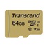 Karta TRANSCEND MicroSDXC 64GB 500S, UHS-I U3 V30 + adaptér