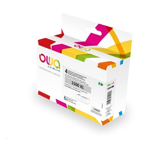 OWA Armor kazeta pre CANON, PACK4 REMAN. PGI-1500XL BCMY, 35ml/3x12ml/1200p/3x1030p, čierna/čierna+1C+1M+1Y