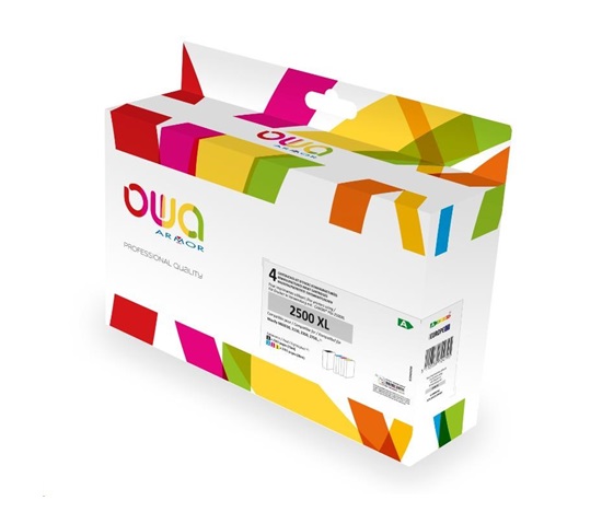OWA Armor kazeta pre CANON, PACK4 REMAN. PGI-2500XL BCMY, 72ml/3x20ml/2500p/3x1765p, čierna/čierna+1C+1M+1Y