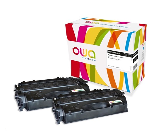 OWA Armor toner pre HP Color Laserjet Pro 400 M401, M425, 2x6900 strán, CF280XD, čierna/čierna