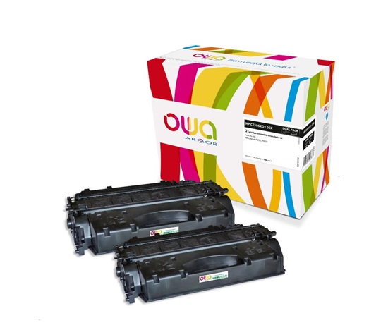 OWA Armor toner pre HP LJ P2050, P2055, 2x6500 strán, CC505XD, čierna/čierna