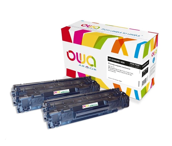 OWA Armor toner pre HP LJ P1002,1100,1102,1103,1104,1106,1108,M1130,1132,1136,1210,1212 2x1600 strán, CE285AD, čierny