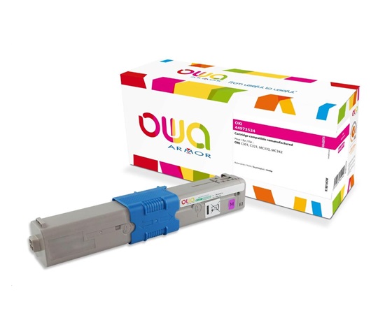 OWA Armor toner pre OKI C301, C321, MC332, MC342, 1500p, 44973534, červená/purpurová