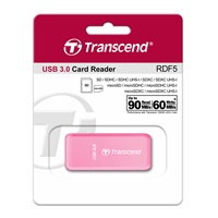 Čítačka kariet TRANSCEND F5, USB 3.0, červená