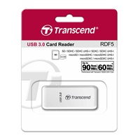 Čítačka kariet TRANSCEND F5, USB 3.0, biela
