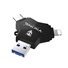 USB Flash disk Viking 3.0 4v1 s konektorom Lightning/Micro USB/USB/USB-C, 128 GB, čierna