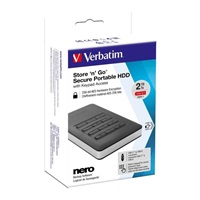 VERBATIM HDD 2.5" 2 TB vrátane.KEYPAD USB3.1 USB 3.0 GDPR