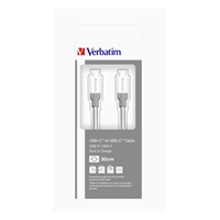 VERBATIM 48867 kabel USB-C to USB-C Sync & Charge Cable USB 3.1 GEN 2 30cm Silver _O2 polep