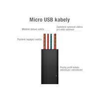 AVACOM MIC-120K USB - kábel Micro USB, 120 cm, čierny