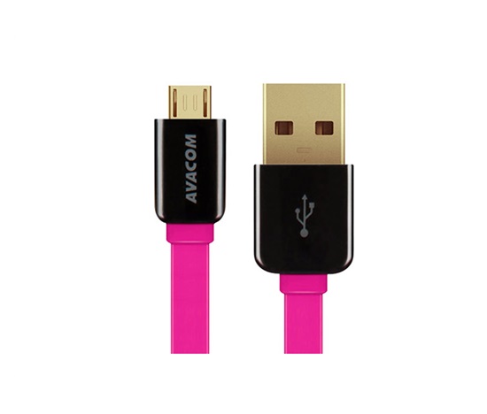 Kábel AVACOM MIC-40P USB na Micro USB, 40 cm, ružový