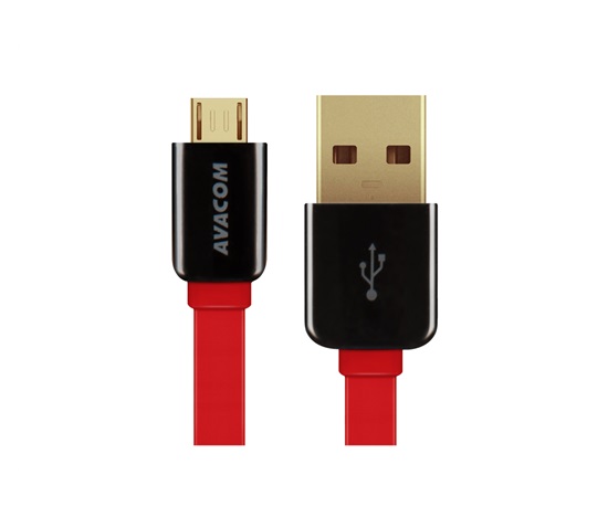 Kábel AVACOM MIC-40R USB na Micro USB, 40 cm, červený