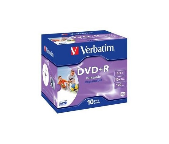 VERBATIM DVD+R(10-Pack)Printable/Jewel/16x/4.7GB