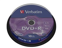 VERBATIM DVD+R(10-Pack)Spindle/General Retail/16x/4.7GB