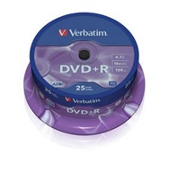 VERBATIM DVD+R(25-balenie)Vreteno/General Retail/16x/4.7GB