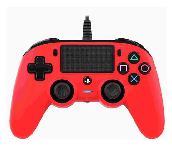 Nacon Wired Compact Controller - ovladač pro PlayStation 4 - červený