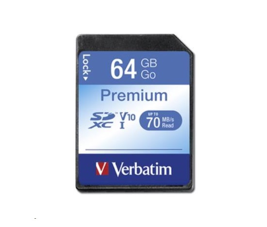 Karta VERBATIM SDXC 64GB Class 10, UHS-1 (R:70/W:10 MB/s)