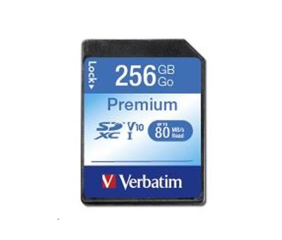 Karta VERBATIM SDXC 256 GB Class 10, UHS-1 (R:80/W:10 MB/s)