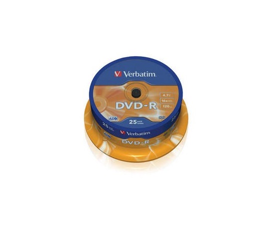 VERBATIM DVD-R(25-balenie)Vreteno/bežný maloobchod/16x/4.7GB