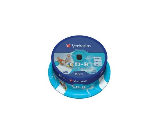 VERBATIM CD-R(25-balenie)Vreteno/tlačiteľné/52x/700MB/DLP