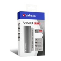 VERBATIM externý SSD disk 120GB Vx500 strieborný USB-C