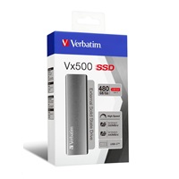 VERBATIM externý SSD disk 480GB Vx500 strieborný USB-C
