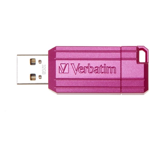 VERBATIM Flash disk 32 GB Hi-Speed Store 'n' Go, Pinstripe, USB 2.0, Horúco ružová