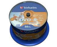 VERBATIM DVD-R(50-Pack)Vreteno/Inkjet Printable Wide/16x/4.7GB