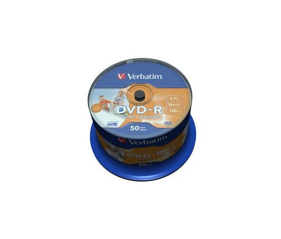 VERBATIM DVD-R(50-Pack)Vreteno/Inkjet Printable Wide/16x/4.7GB