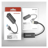 AXAGON ADE-SR, USB-A 3.2 Gen 1 - Gigabit Ethernet sieťová karta, auto inštal, čierna