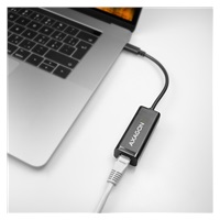 AXAGON ADE-SRC, USB-C 3.2 Gen 1 - Gigabit Ethernet sieťová karta, auto inštal, čierna