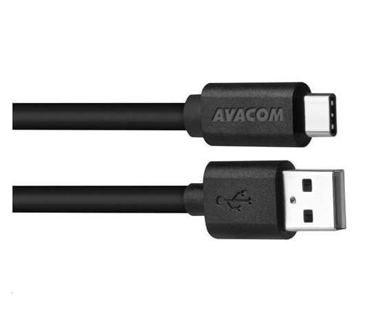 Dátový a nabíjací kábel USB - USB Type-C, 100 cm, čierny
