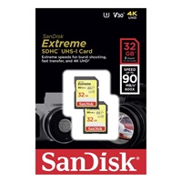 Karta SanDisk SDHC 32GB Extreme (90MB/s V30 UHS-I U3) 2-pack